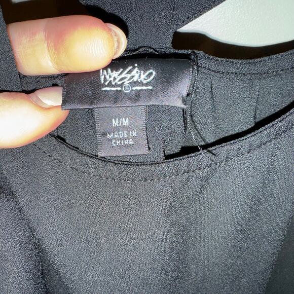 Mossimo Strappy Back Asymmetrical Black Shift Tank Dress Size Medium - Picture 4 of 8